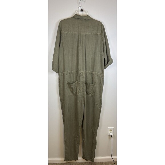 SUNDANCE Wayside Cargo Utility Jumpsuit XL Green Vintage Wash Roll Tab Coveralls - Picture 4 of 15
